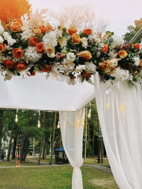 Свадьба в «Акватории» — терракота и белый, оформление G Flowers — фото 14