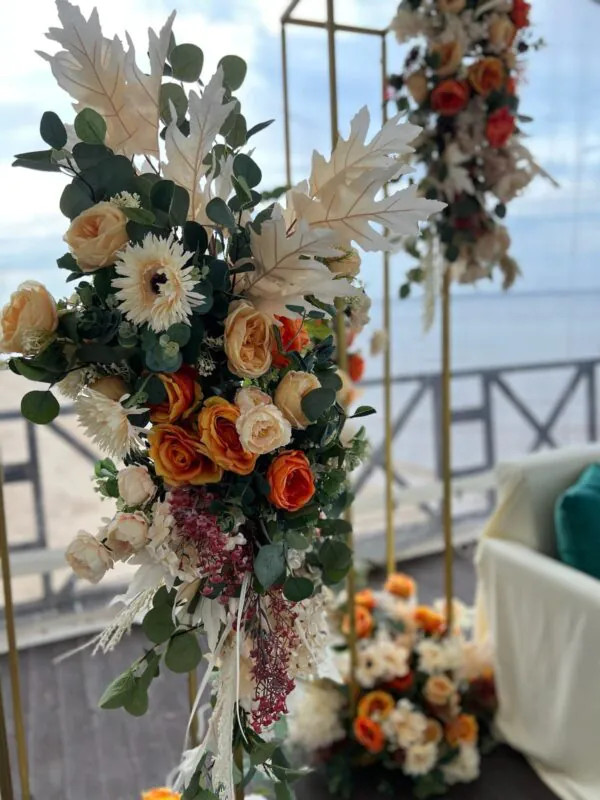 Свадьба в «Акватории» — терракота и белый, оформление G Flowers — фото 18