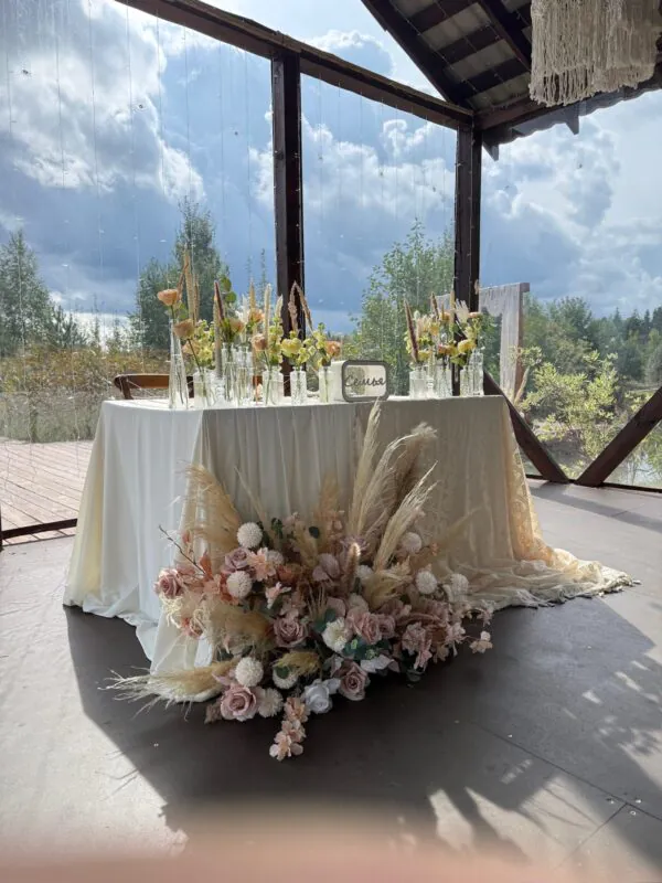 Свадьба в «Истоке» — бохо, пампас и макраме, оформление G Flowers — фото 4