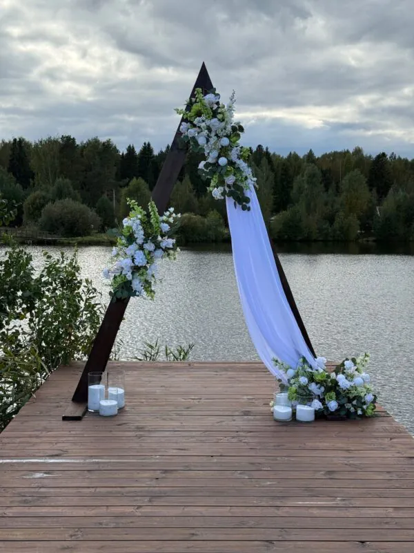 Свадьба в «Истоке» — шалфейные драпировки, оформление G Flowers — фото 3