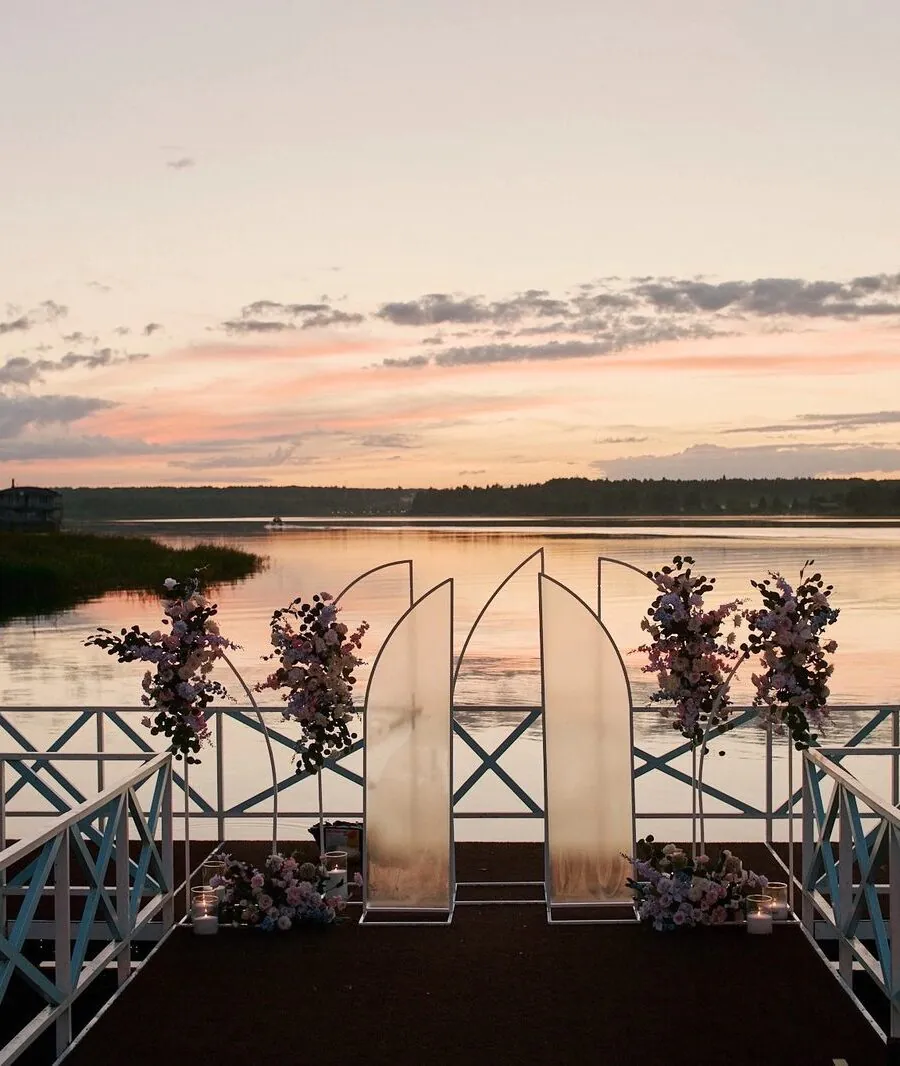 Свадьба в «Звезде Юга» — лаванда и голубой, оформление G Flowers — фото 1